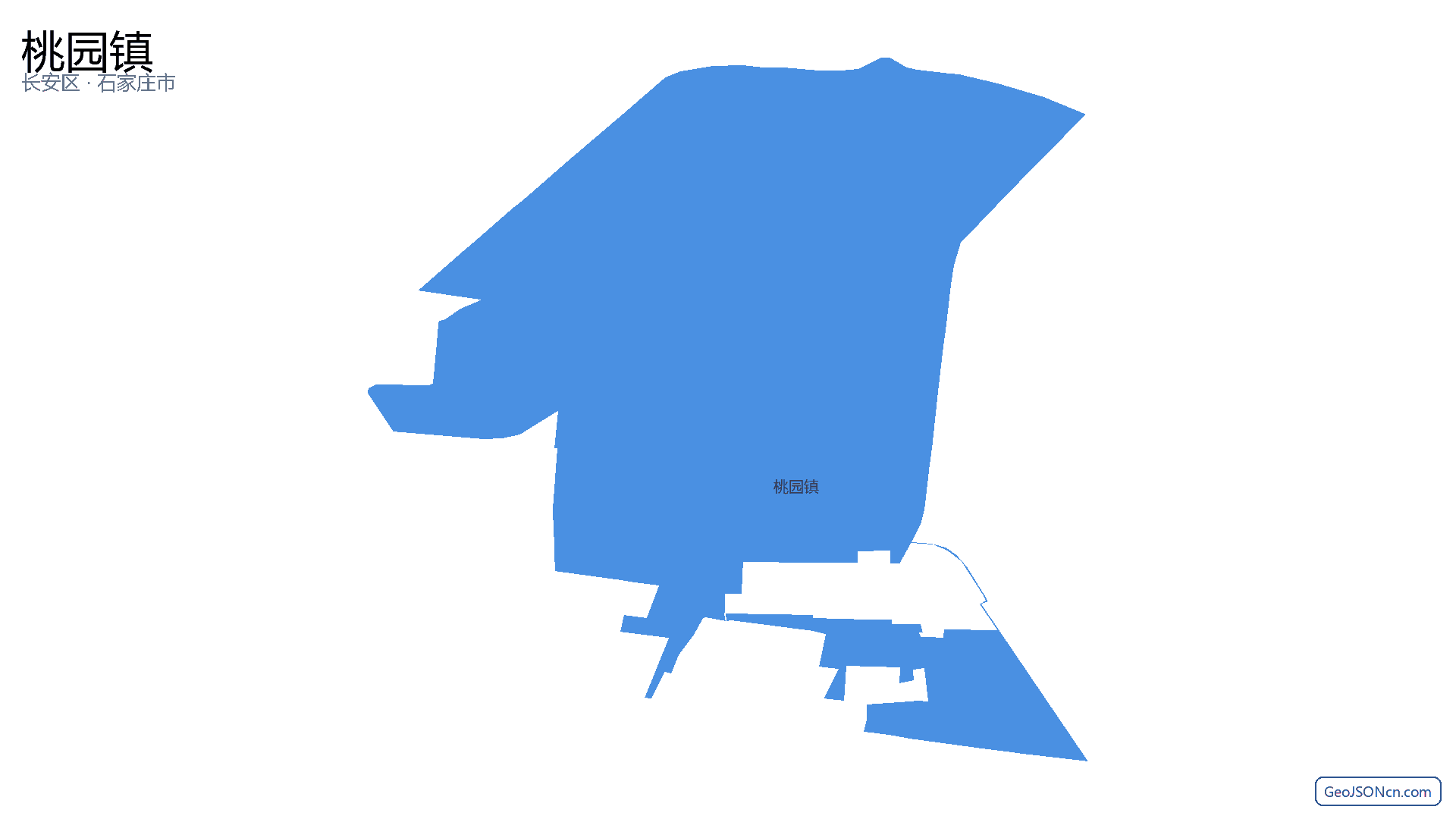 桃园镇行政区划边界地图(长安区·石家庄市),提供GeoJSON、SHP矢量边界数据下载及高清地图大图(PNG/JPG) - GeoJSONcn.com