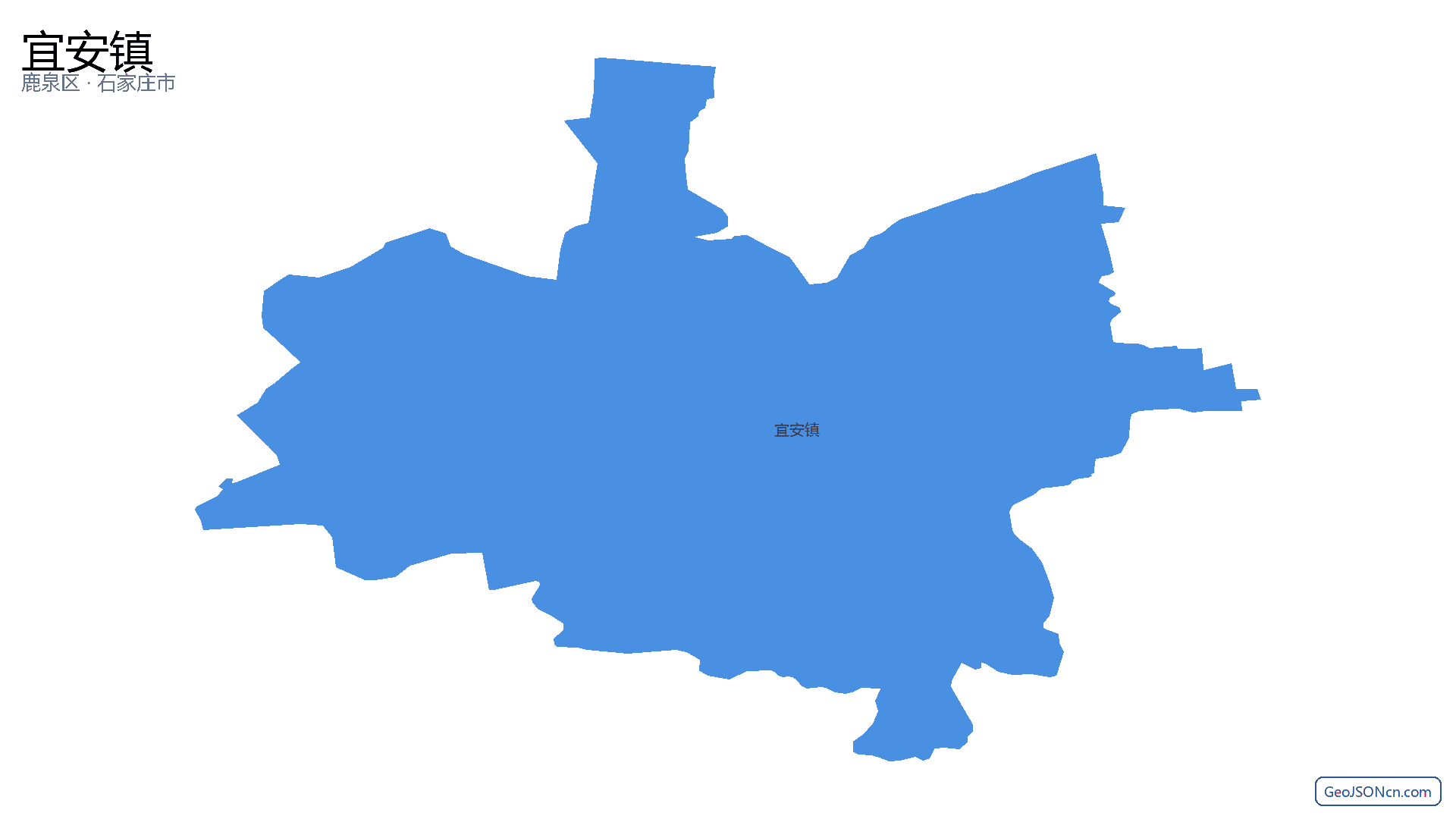 宜安镇行政区划边界地图（鹿泉区·石家庄市）,提供GeoJSON、SHP矢量边界数据下载及高清地图大图(PNG/JPG) - GeoJSONcn.com