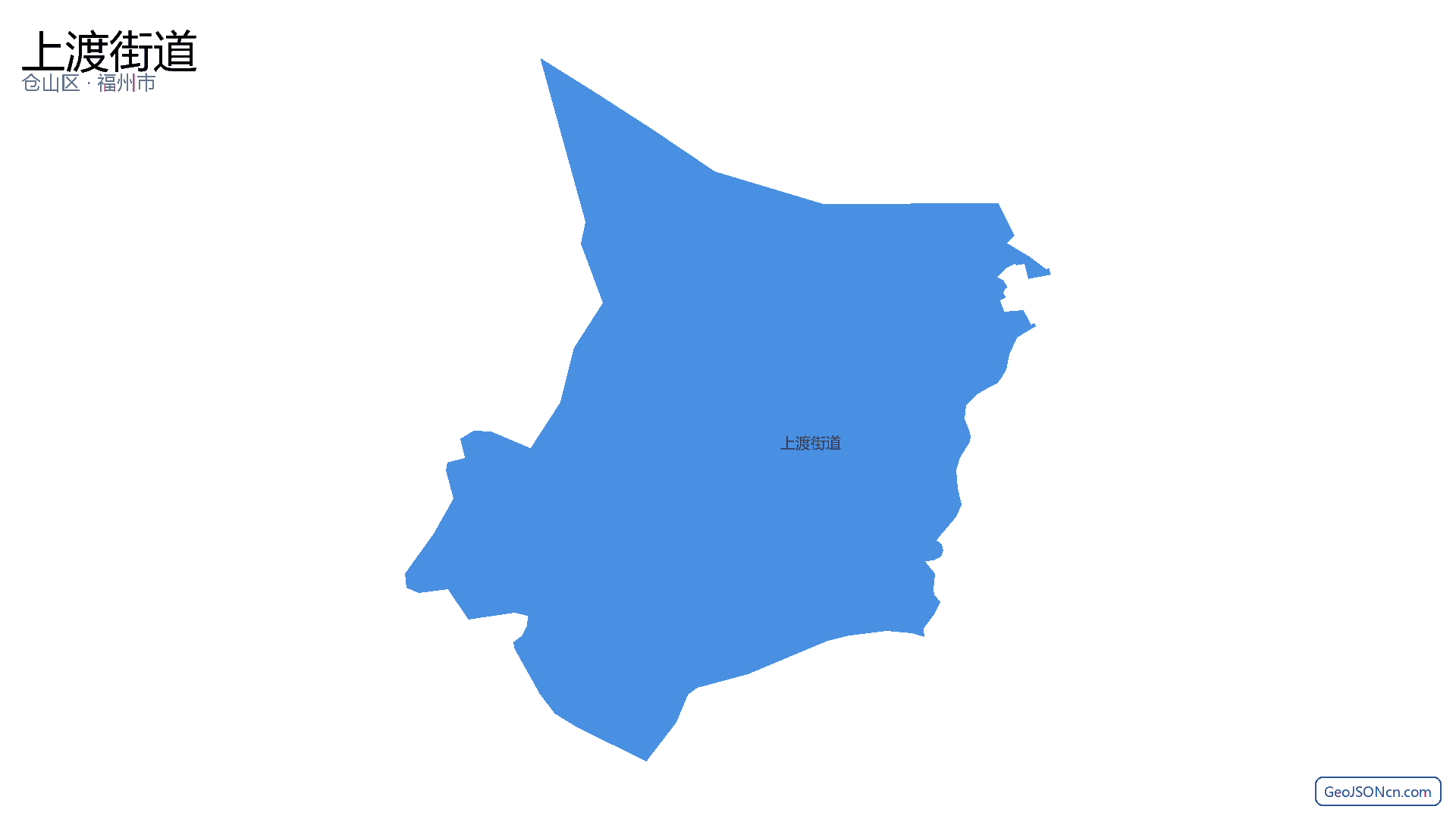 上渡街道行政区划边界地图（仓山区·福州市）,提供GeoJSON、SHP矢量边界数据下载及高清地图大图(PNG/JPG) - GeoJSONcn.com