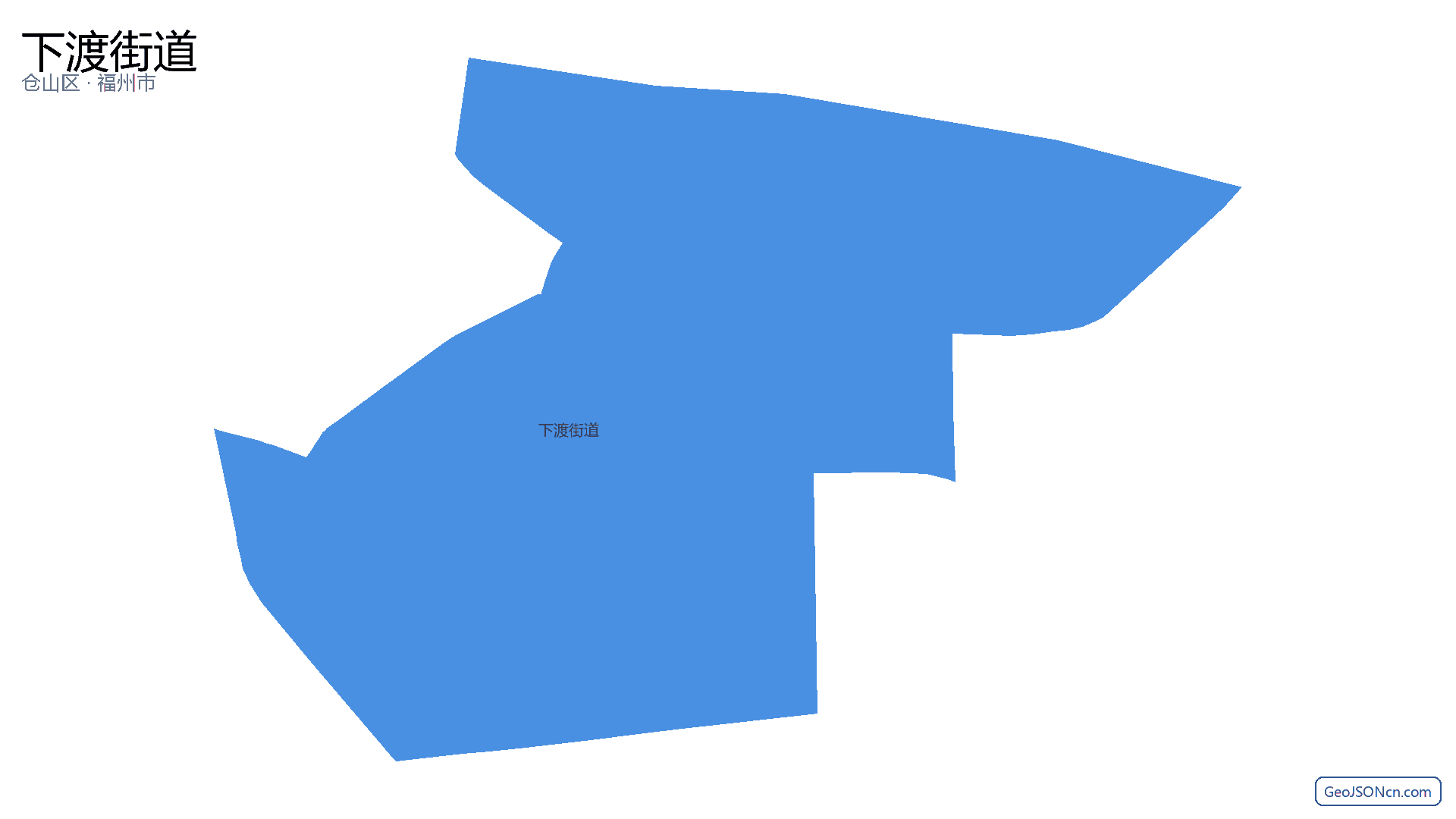 下渡街道行政区划边界地图（仓山区·福州市）,提供GeoJSON、SHP矢量边界数据下载及高清地图大图(PNG/JPG) - GeoJSONcn.com