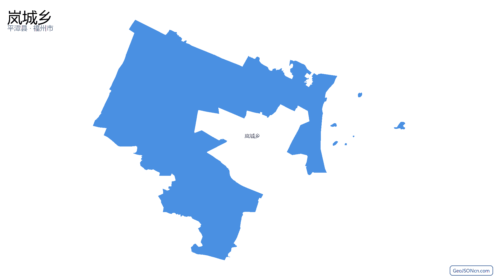 岚城乡行政区划边界地图（平潭县·福州市）,提供GeoJSON、SHP矢量边界数据下载及高清地图大图(PNG/JPG) - GeoJSONcn.com