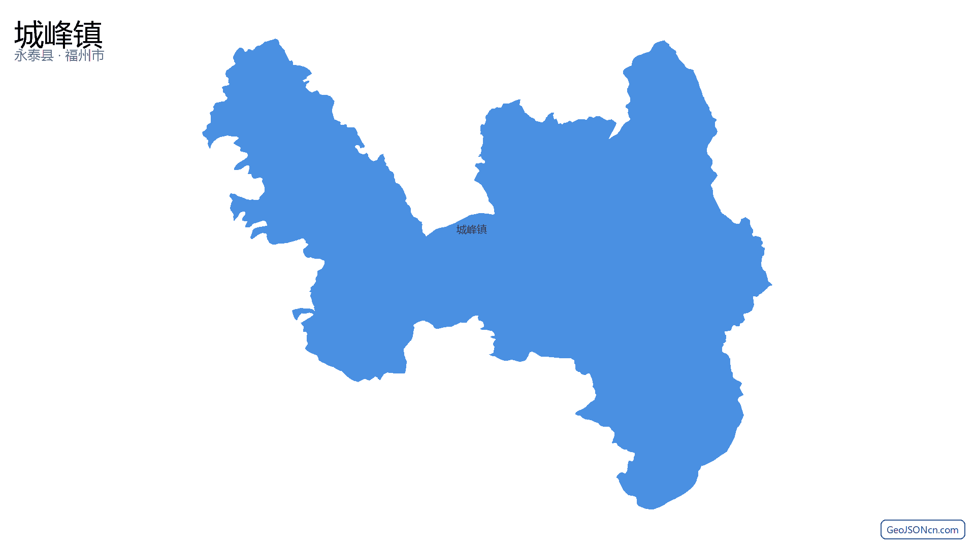 城峰镇行政区划边界地图（永泰县·福州市）,提供GeoJSON、SHP矢量边界数据下载及高清地图大图(PNG/JPG) - GeoJSONcn.com