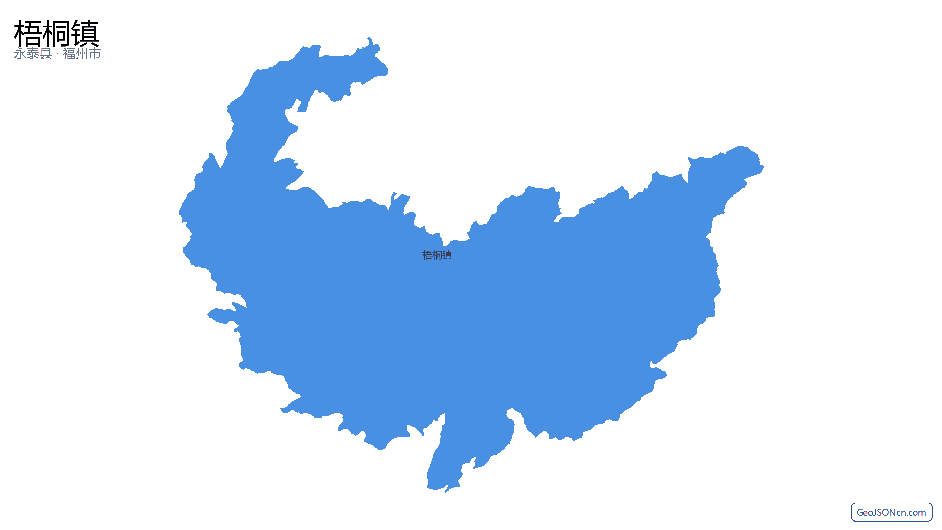 梧桐镇行政区划边界地图（永泰县·福州市）,提供GeoJSON、SHP矢量边界数据下载及高清地图大图(PNG/JPG) - GeoJSONcn.com