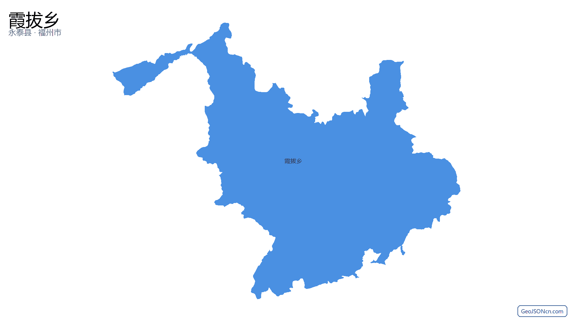 霞拔乡行政区划边界地图（永泰县·福州市）,提供GeoJSON、SHP矢量边界数据下载及高清地图大图(PNG/JPG) - GeoJSONcn.com