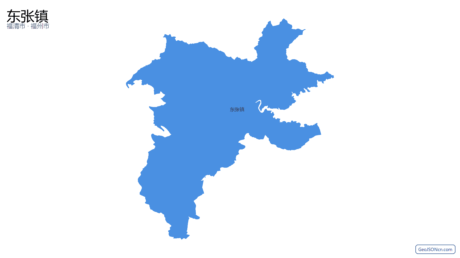 东张镇行政区划边界地图（福清市·福州市）,提供GeoJSON、SHP矢量边界数据下载及高清地图大图(PNG/JPG) - GeoJSONcn.com