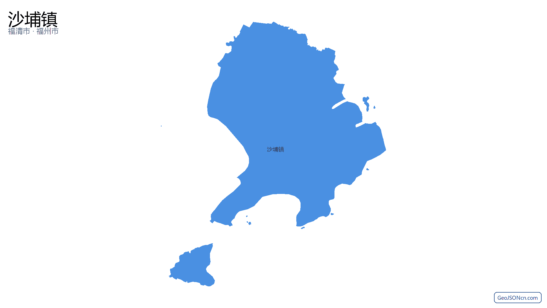 沙埔镇行政区划边界地图(福清市·福州市),提供GeoJSON、SHP矢量边界数据下载及高清地图大图(PNG/JPG) - GeoJSONcn.com