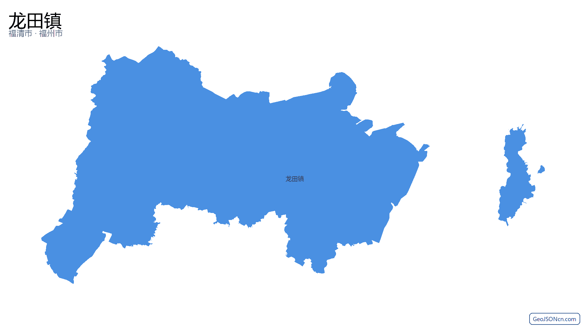 龙田镇行政区划边界地图（福清市·福州市）,提供GeoJSON、SHP矢量边界数据下载及高清地图大图(PNG/JPG) - GeoJSONcn.com