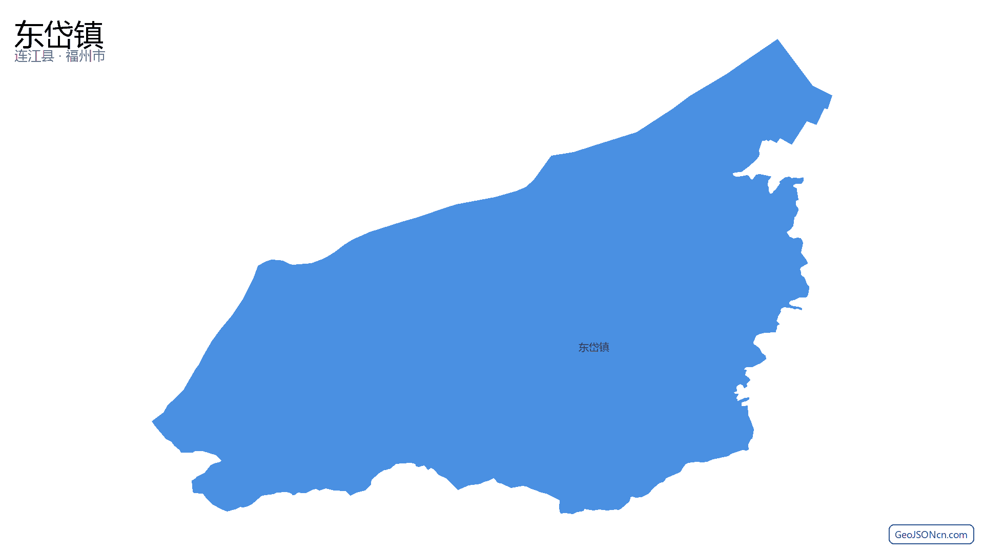 东岱镇行政区划边界地图（连江县·福州市）,提供GeoJSON、SHP矢量边界数据下载及高清地图大图(PNG/JPG) - GeoJSONcn.com