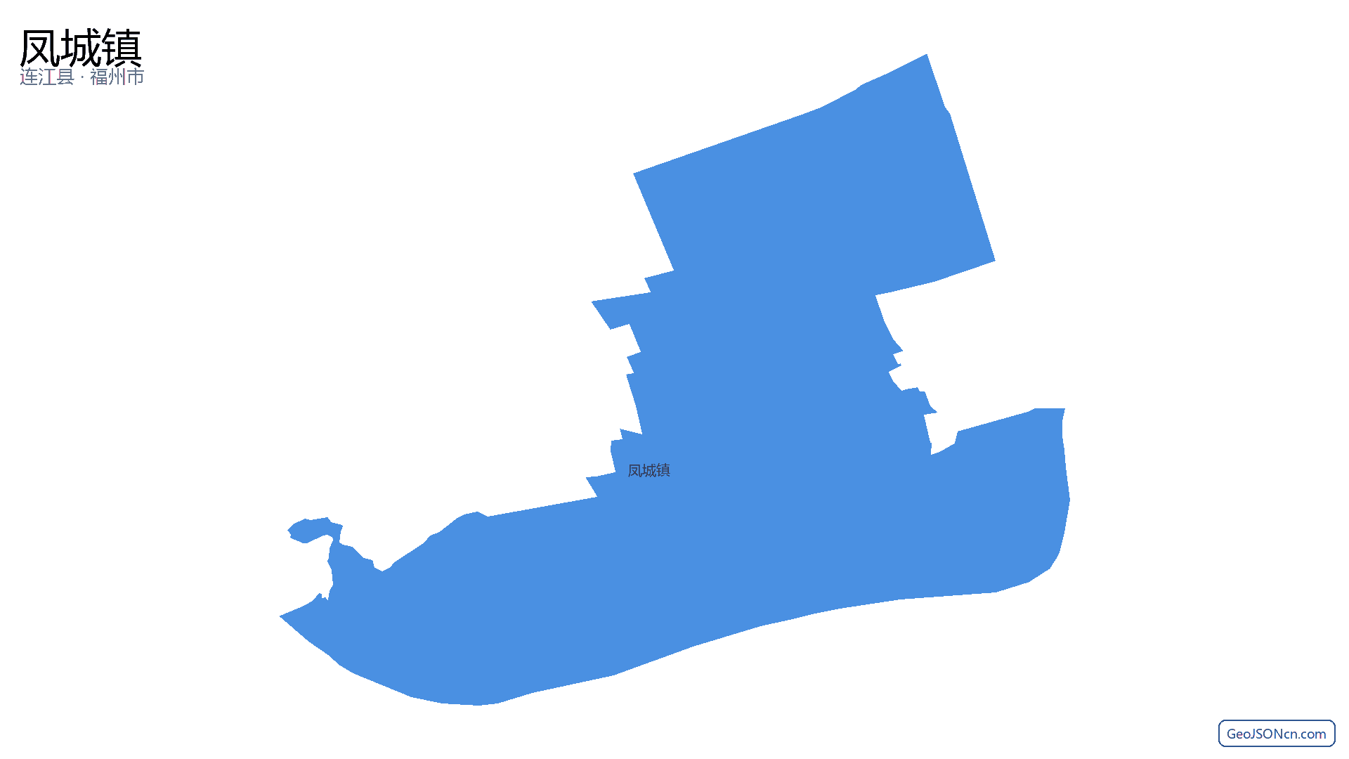 凤城镇行政区划边界地图（连江县·福州市）,提供GeoJSON、SHP矢量边界数据下载及高清地图大图(PNG/JPG) - GeoJSONcn.com