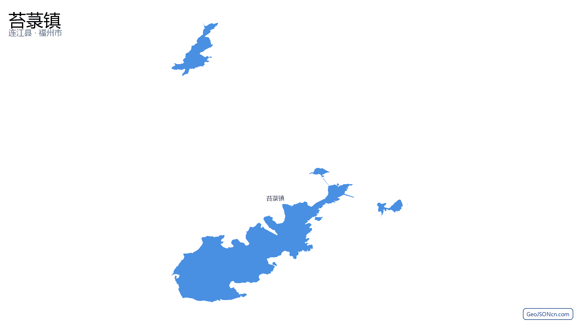 苔菉镇行政区划边界地图（连江县·福州市）,提供GeoJSON、SHP矢量边界数据下载及高清地图大图(PNG/JPG) - GeoJSONcn.com