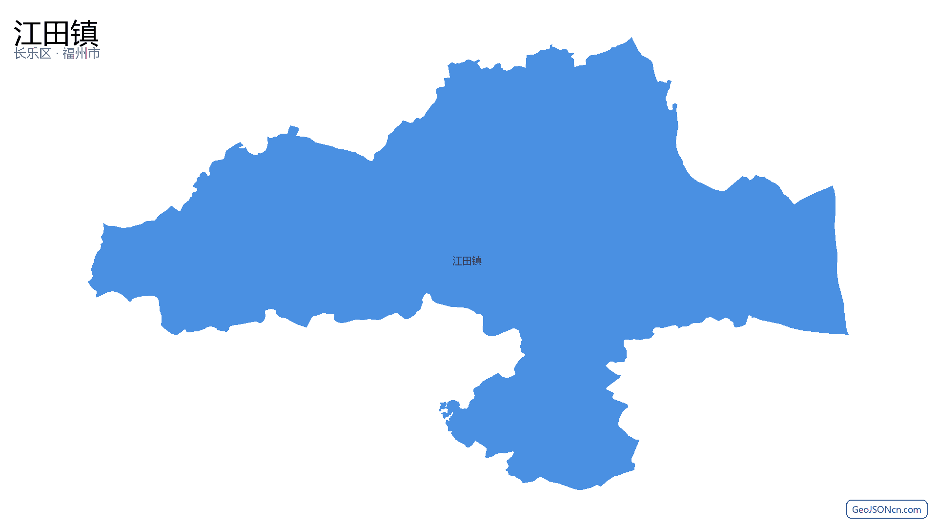 江田镇行政区划边界地图（长乐区·福州市）,提供GeoJSON、SHP矢量边界数据下载及高清地图大图(PNG/JPG) - GeoJSONcn.com