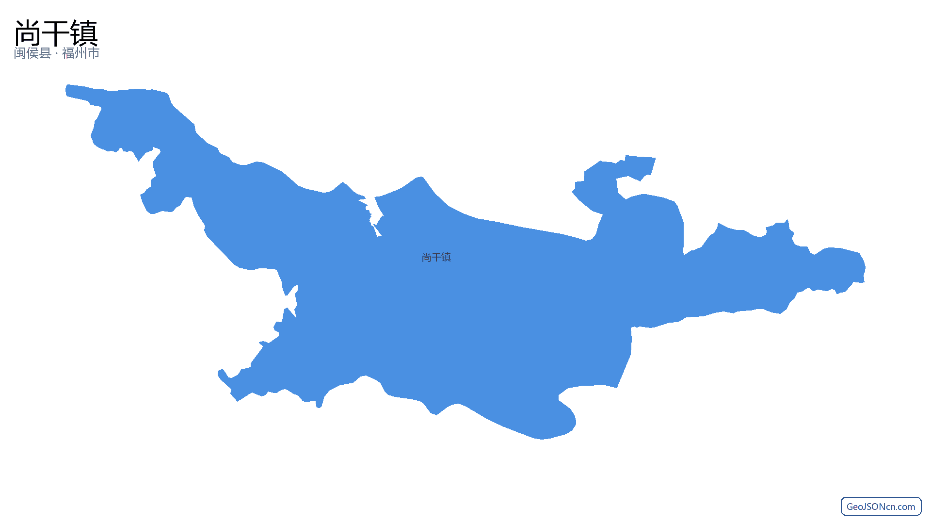 尚干镇行政区划边界地图（闽侯县·福州市）,提供GeoJSON、SHP矢量边界数据下载及高清地图大图(PNG/JPG) - GeoJSONcn.com