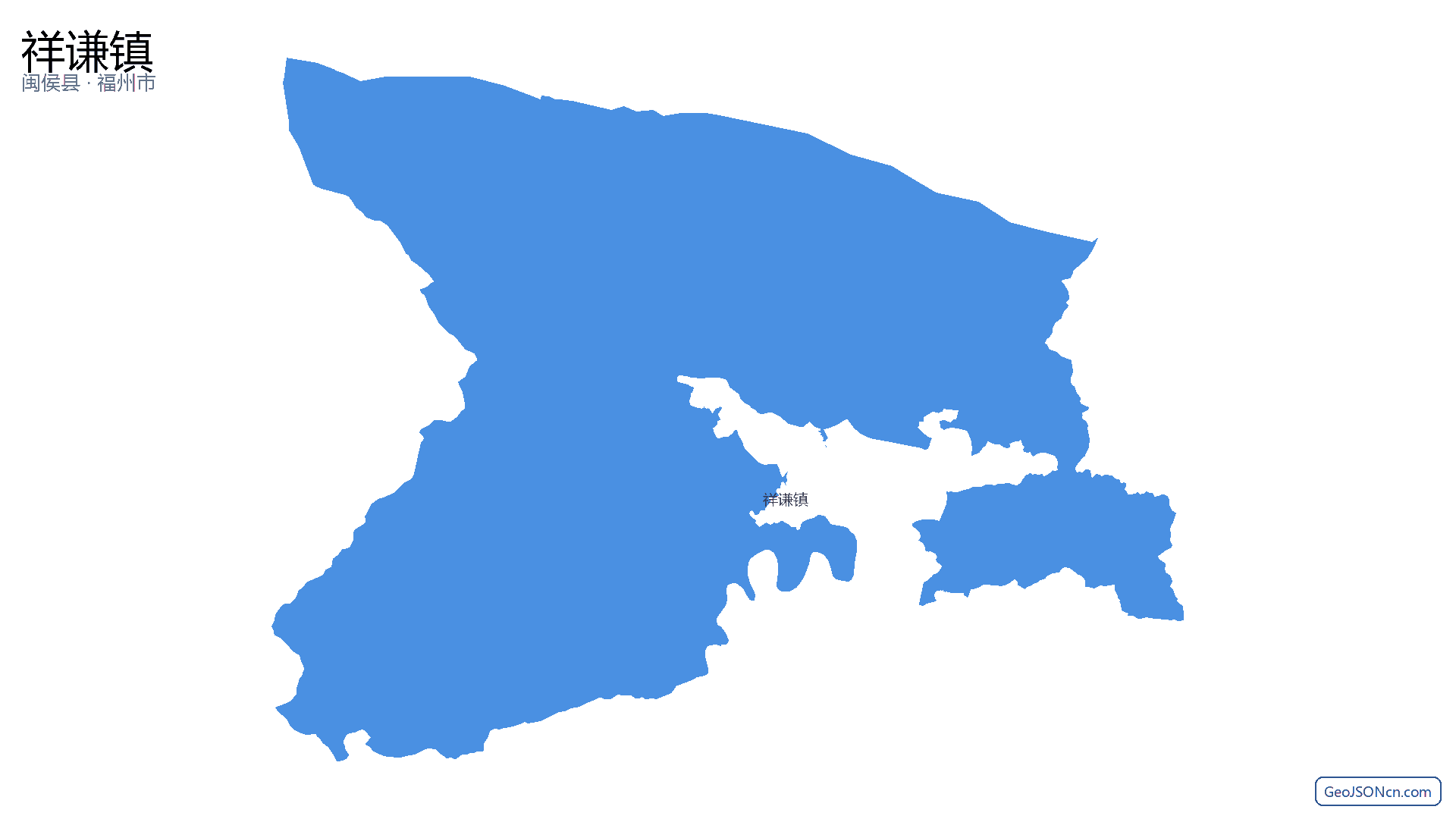 祥谦镇行政区划边界地图（闽侯县·福州市）,提供GeoJSON、SHP矢量边界数据下载及高清地图大图(PNG/JPG) - GeoJSONcn.com