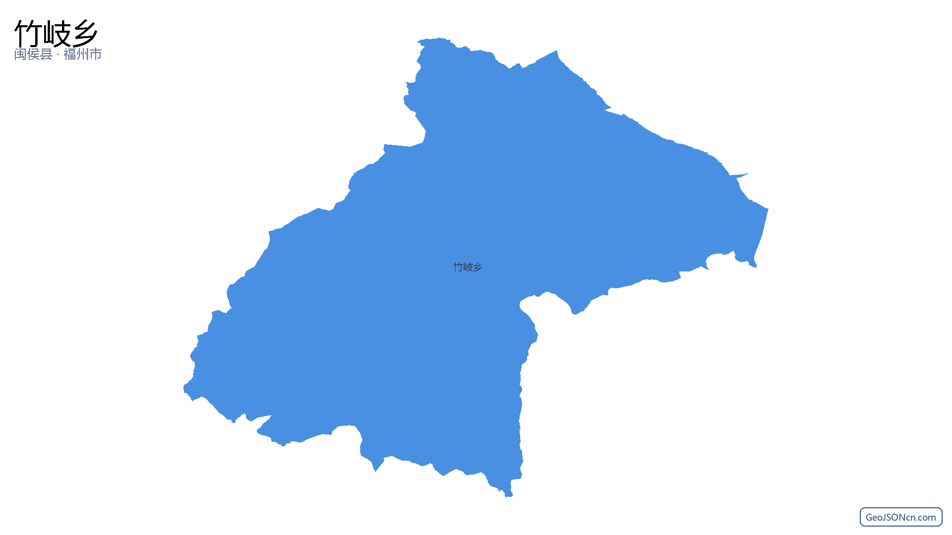 竹岐乡行政区划边界地图（闽侯县·福州市）,提供GeoJSON、SHP矢量边界数据下载及高清地图大图(PNG/JPG) - GeoJSONcn.com