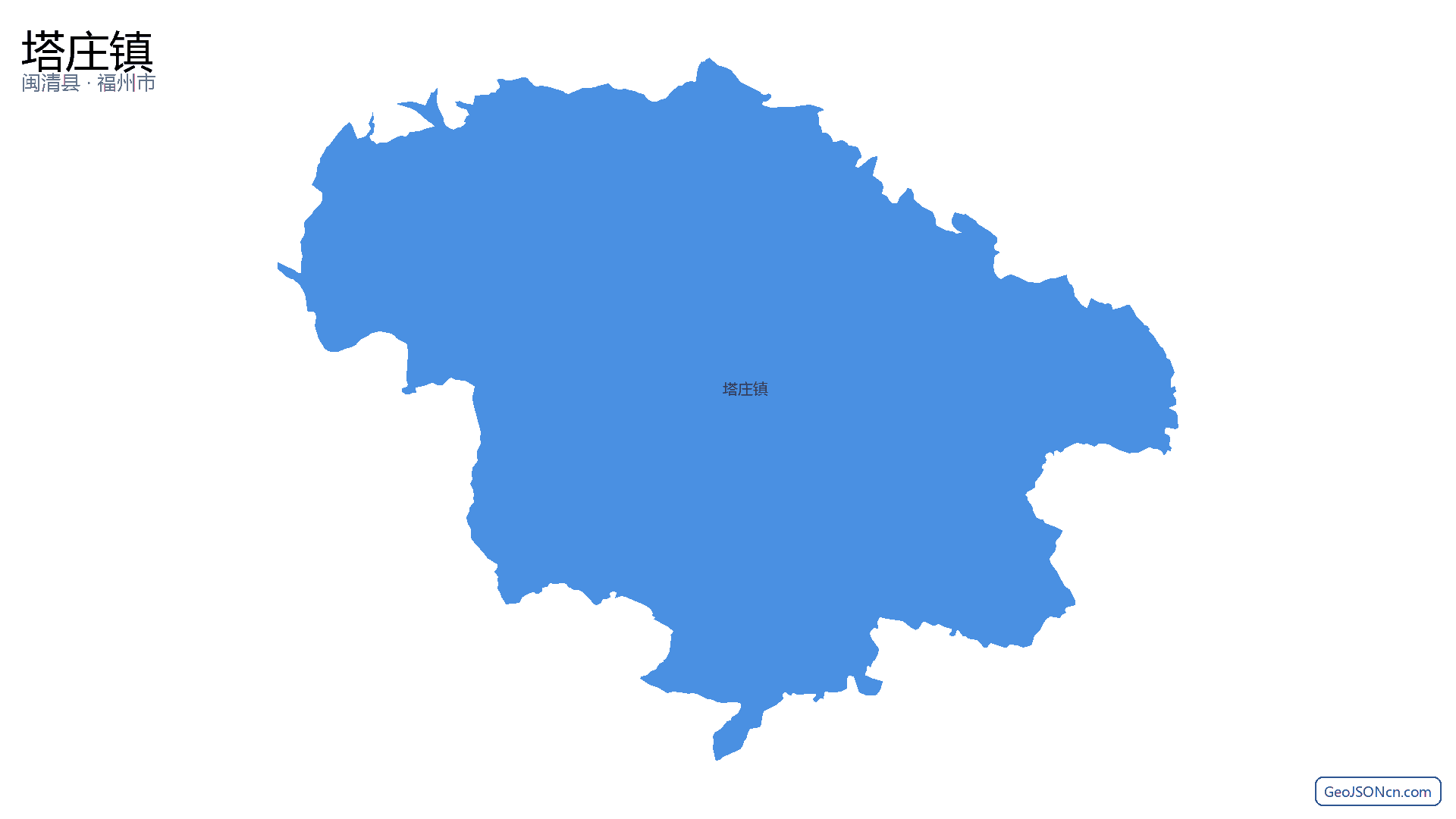 塔庄镇行政区划边界地图（闽清县·福州市）,提供GeoJSON、SHP矢量边界数据下载及高清地图大图(PNG/JPG) - GeoJSONcn.com