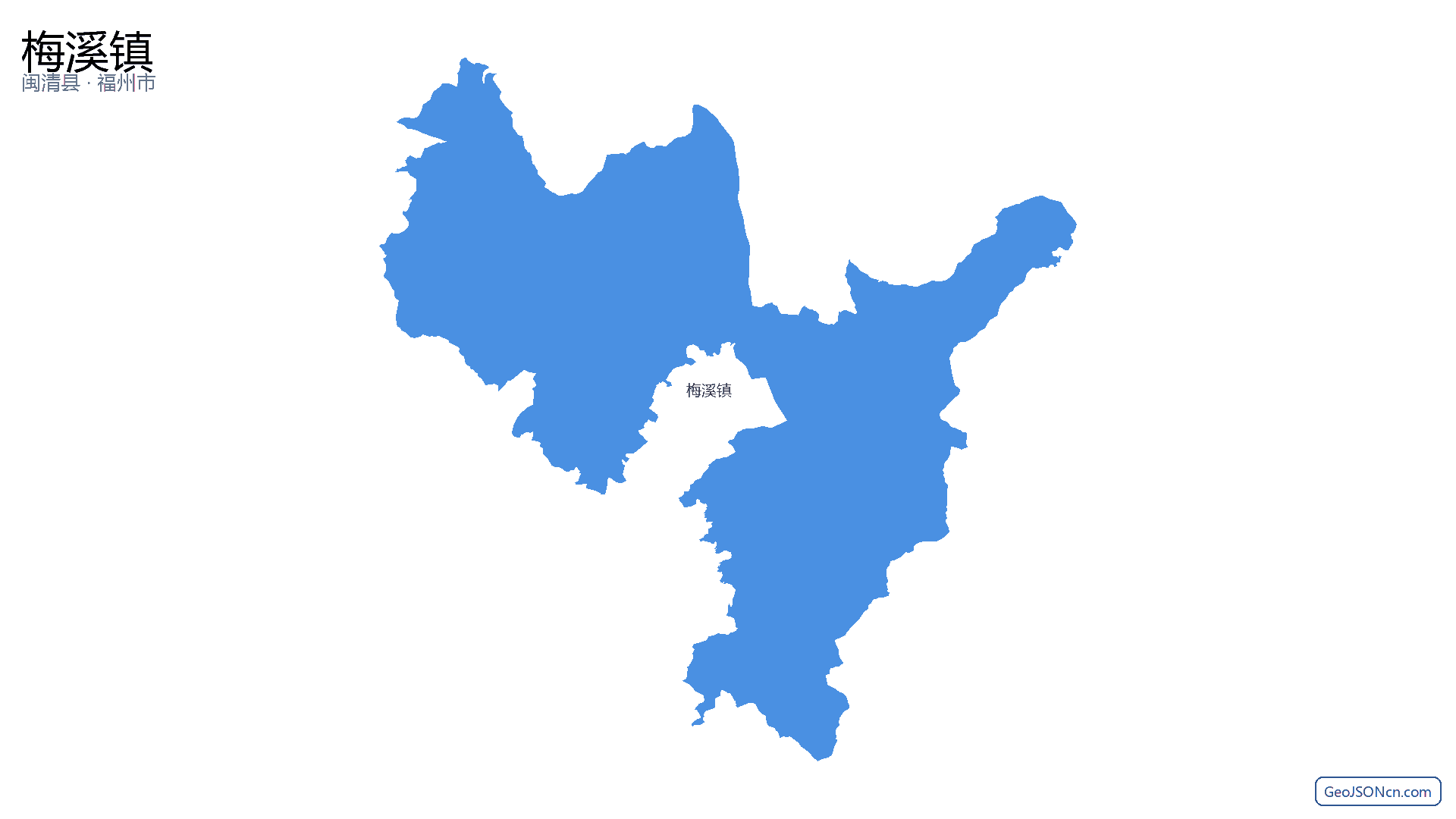 梅溪镇行政区划边界地图（闽清县·福州市）,提供GeoJSON、SHP矢量边界数据下载及高清地图大图(PNG/JPG) - GeoJSONcn.com