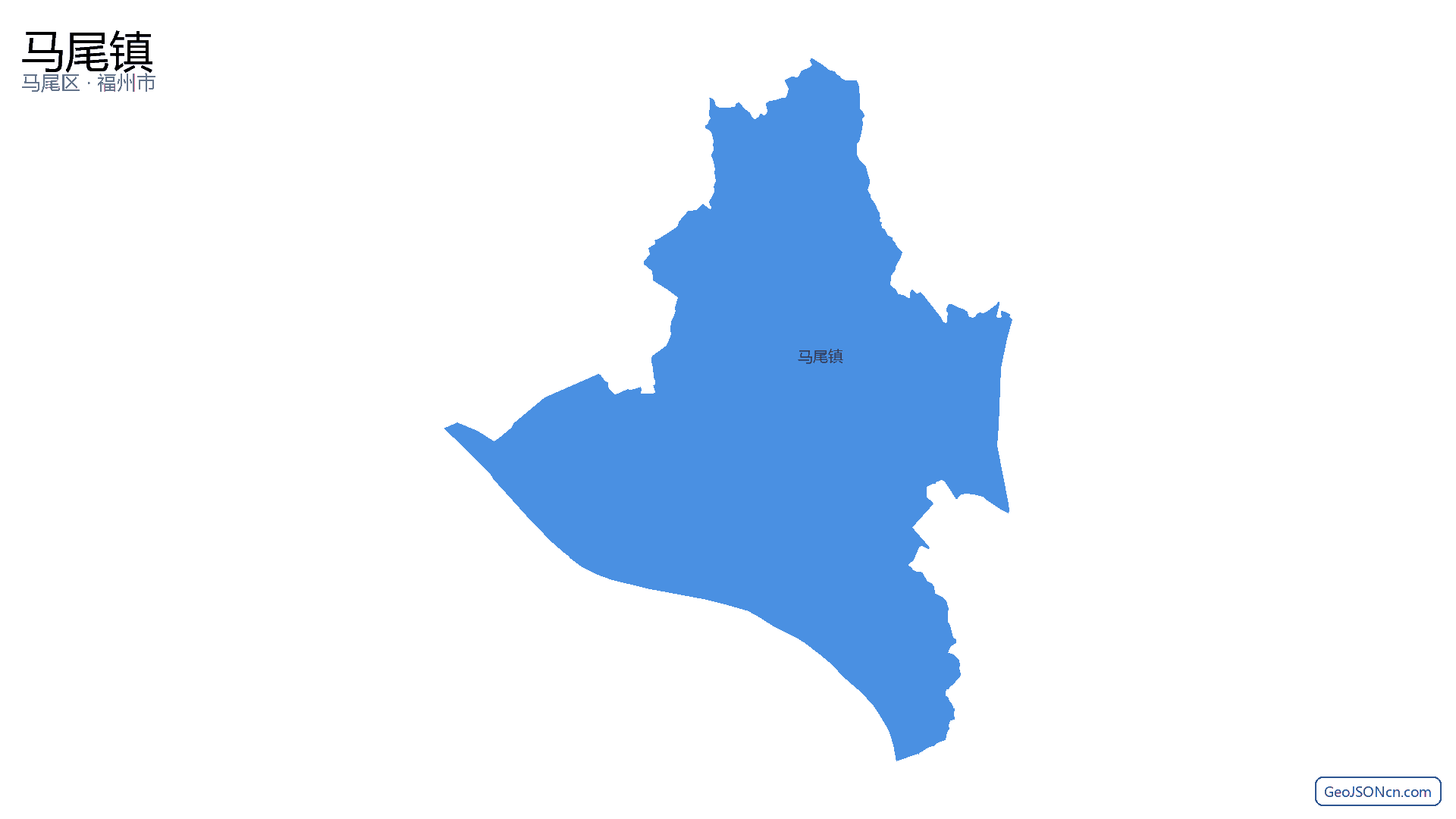 马尾镇行政区划边界地图（马尾区·福州市）,提供GeoJSON、SHP矢量边界数据下载及高清地图大图(PNG/JPG) - GeoJSONcn.com