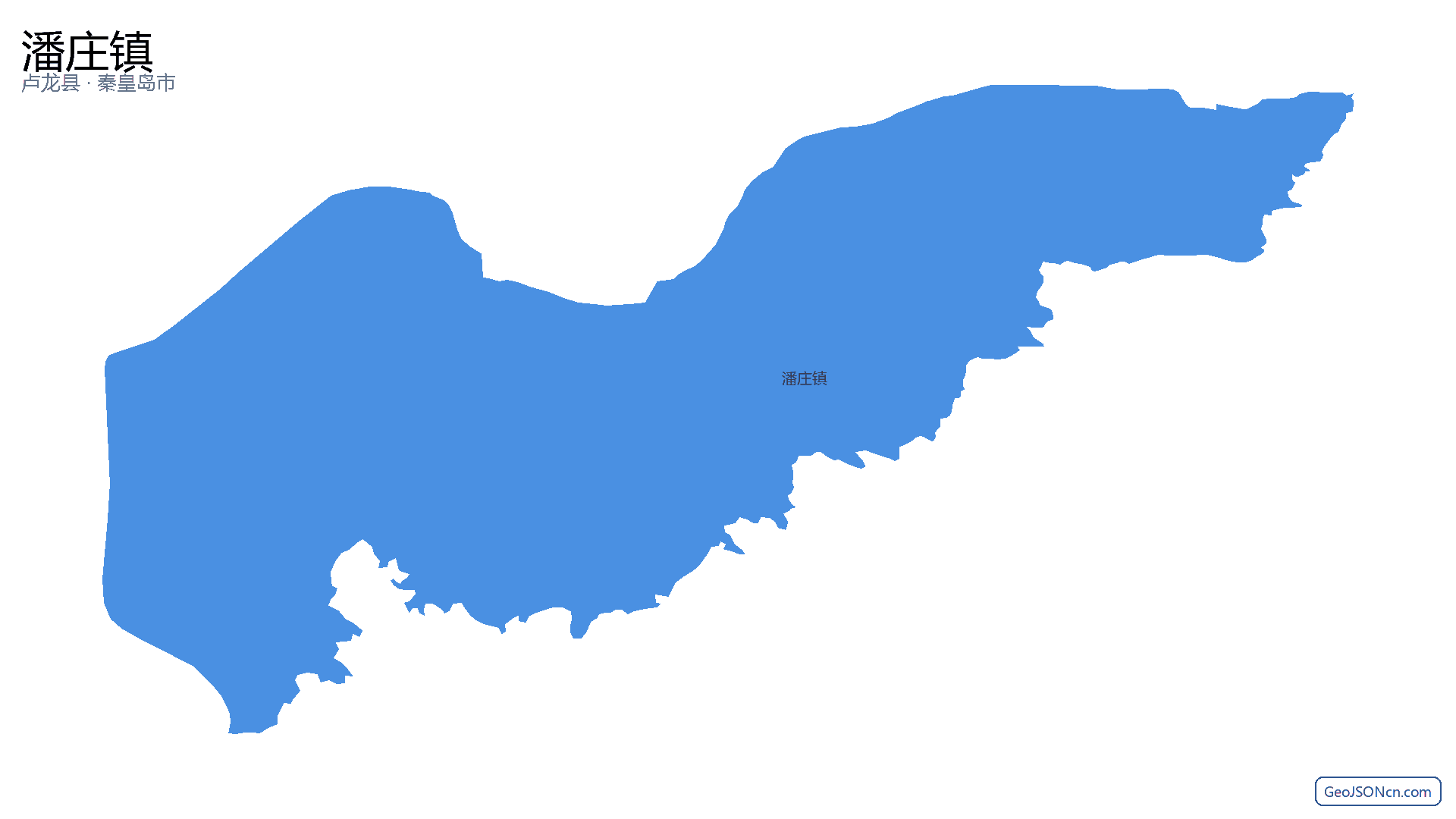潘庄镇行政区划边界地图（卢龙县·秦皇岛市）,提供GeoJSON、SHP矢量边界数据下载及高清地图大图(PNG/JPG) - GeoJSONcn.com