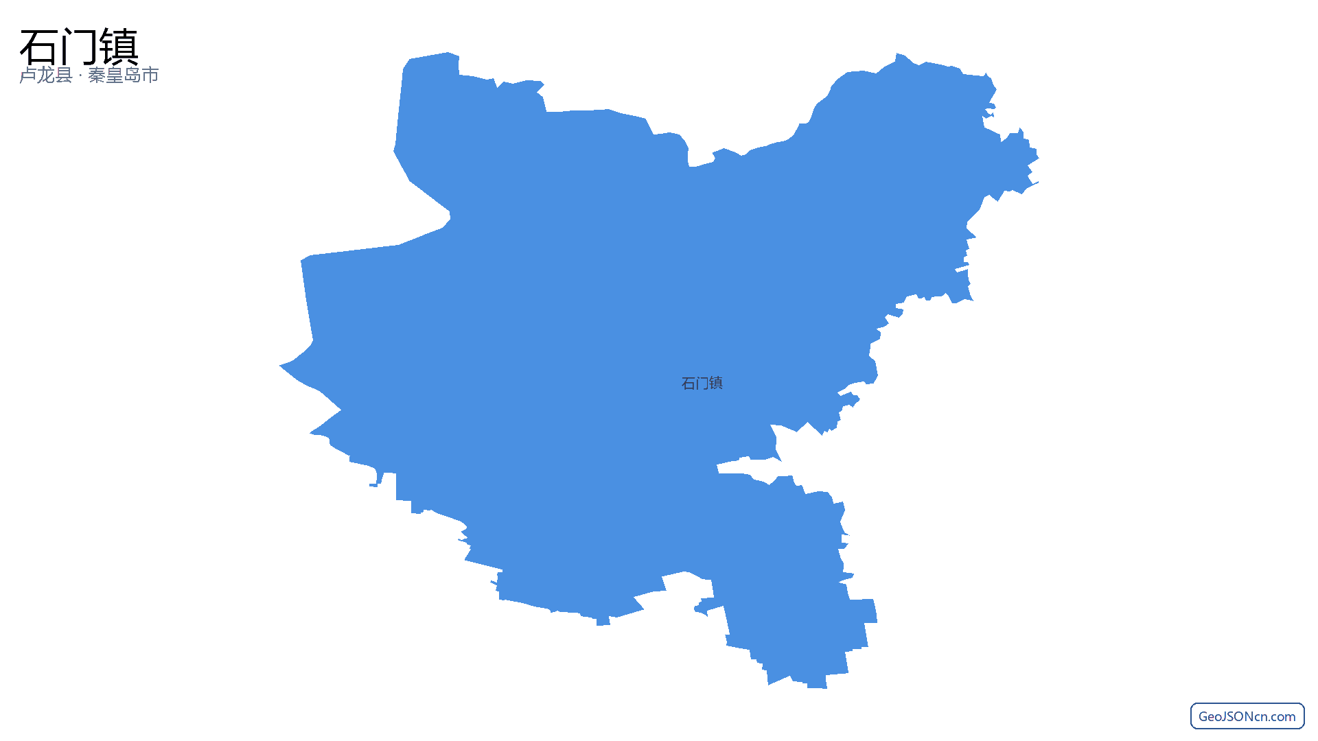 石门镇行政区划边界地图(卢龙县·秦皇岛市),提供GeoJSON、SHP矢量边界数据下载及高清地图大图(PNG/JPG) - GeoJSONcn.com
