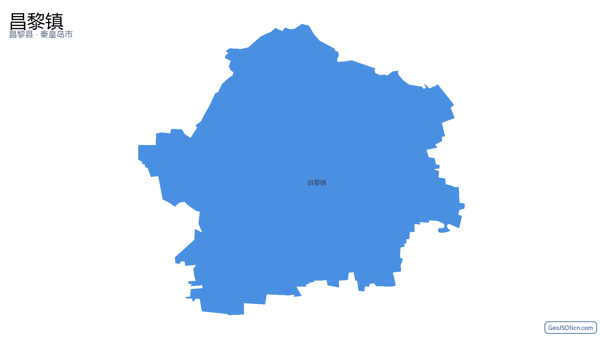 昌黎镇行政区划边界地图（昌黎县·秦皇岛市）,提供GeoJSON、SHP矢量边界数据下载及高清地图大图(PNG/JPG) - GeoJSONcn.com