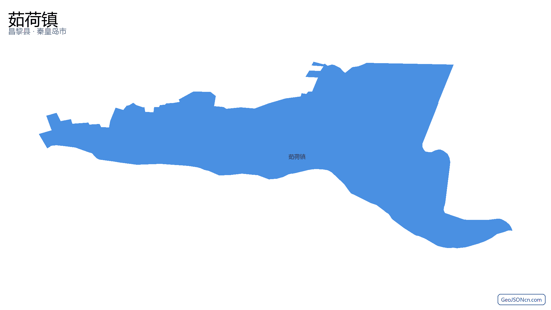 茹荷镇行政区划边界地图（昌黎县·秦皇岛市）,提供GeoJSON、SHP矢量边界数据下载及高清地图大图(PNG/JPG) - GeoJSONcn.com