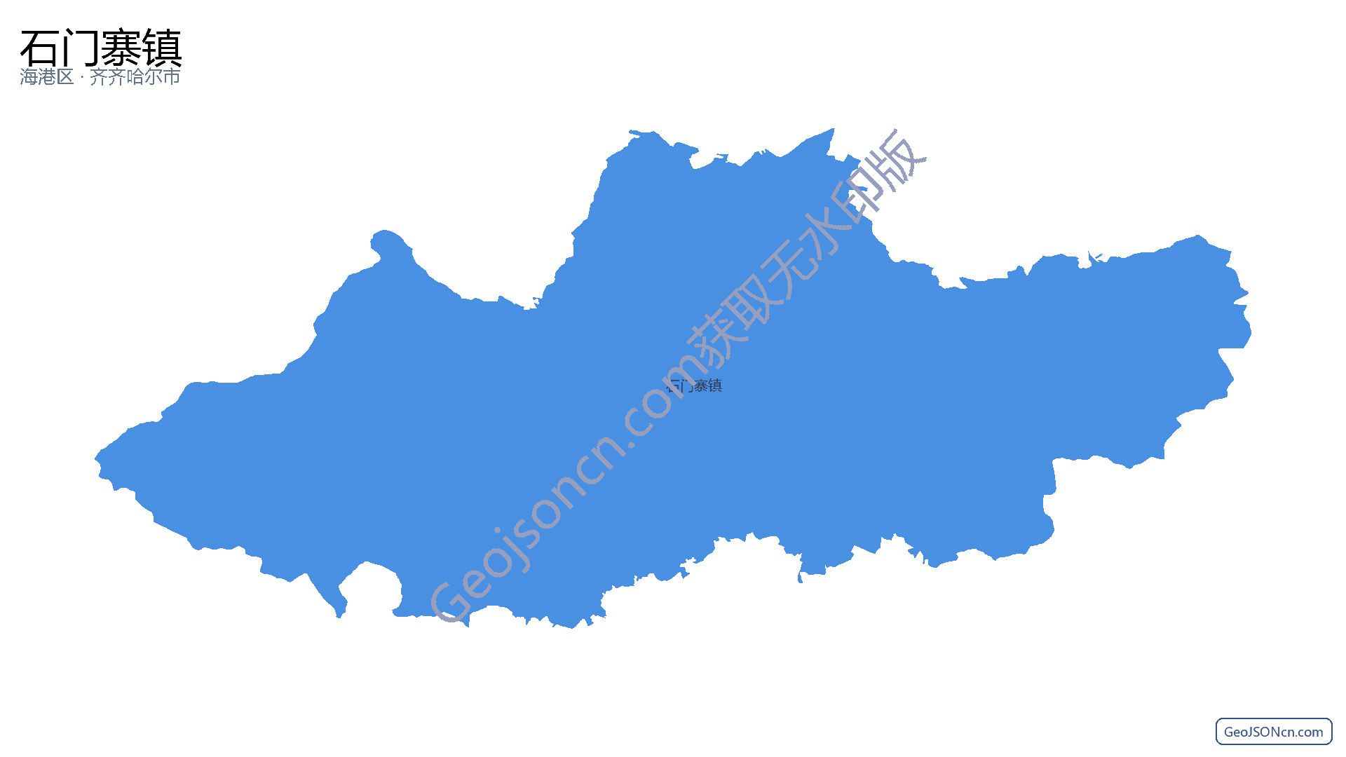 石门寨镇行政区划边界地图（海港区·秦皇岛市）,提供GeoJSON、SHP矢量边界数据下载及高清地图大图(PNG/JPG) - GeoJSONcn.com
