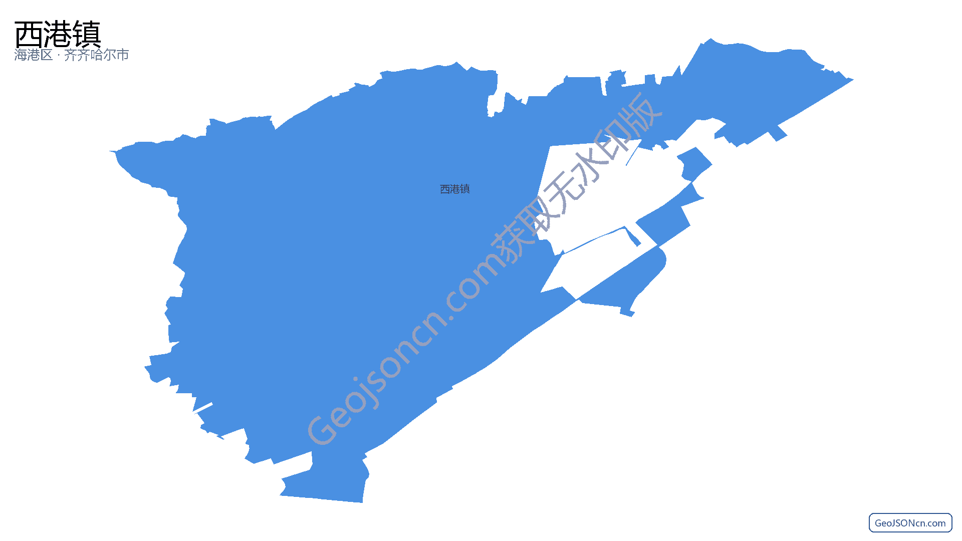 西港镇行政区划边界地图（海港区·秦皇岛市）,提供GeoJSON、SHP矢量边界数据下载及高清地图大图(PNG/JPG) - GeoJSONcn.com