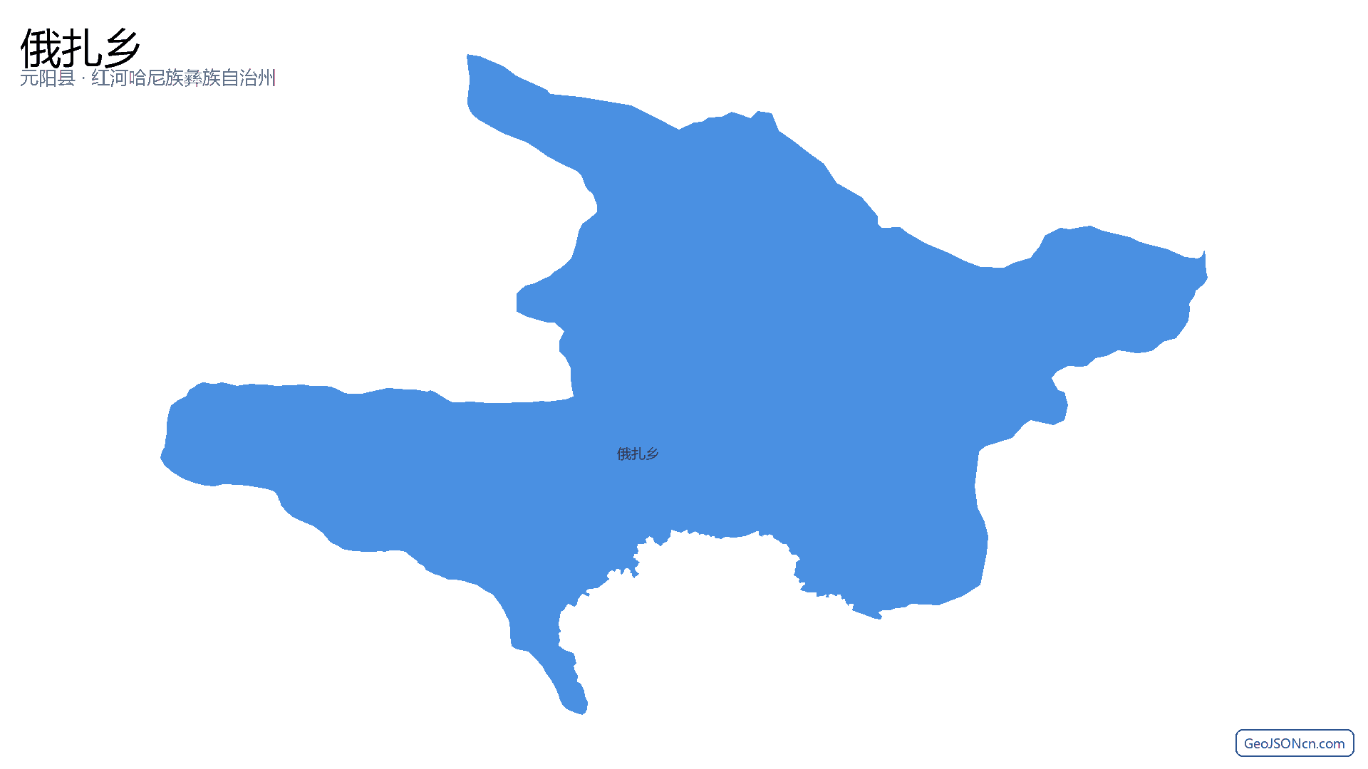 俄扎乡行政区划边界地图(元阳县·红河哈尼族彝族自治州),提供GeoJSON、SHP矢量边界数据下载及高清地图大图(PNG/JPG) - GeoJSONcn.com