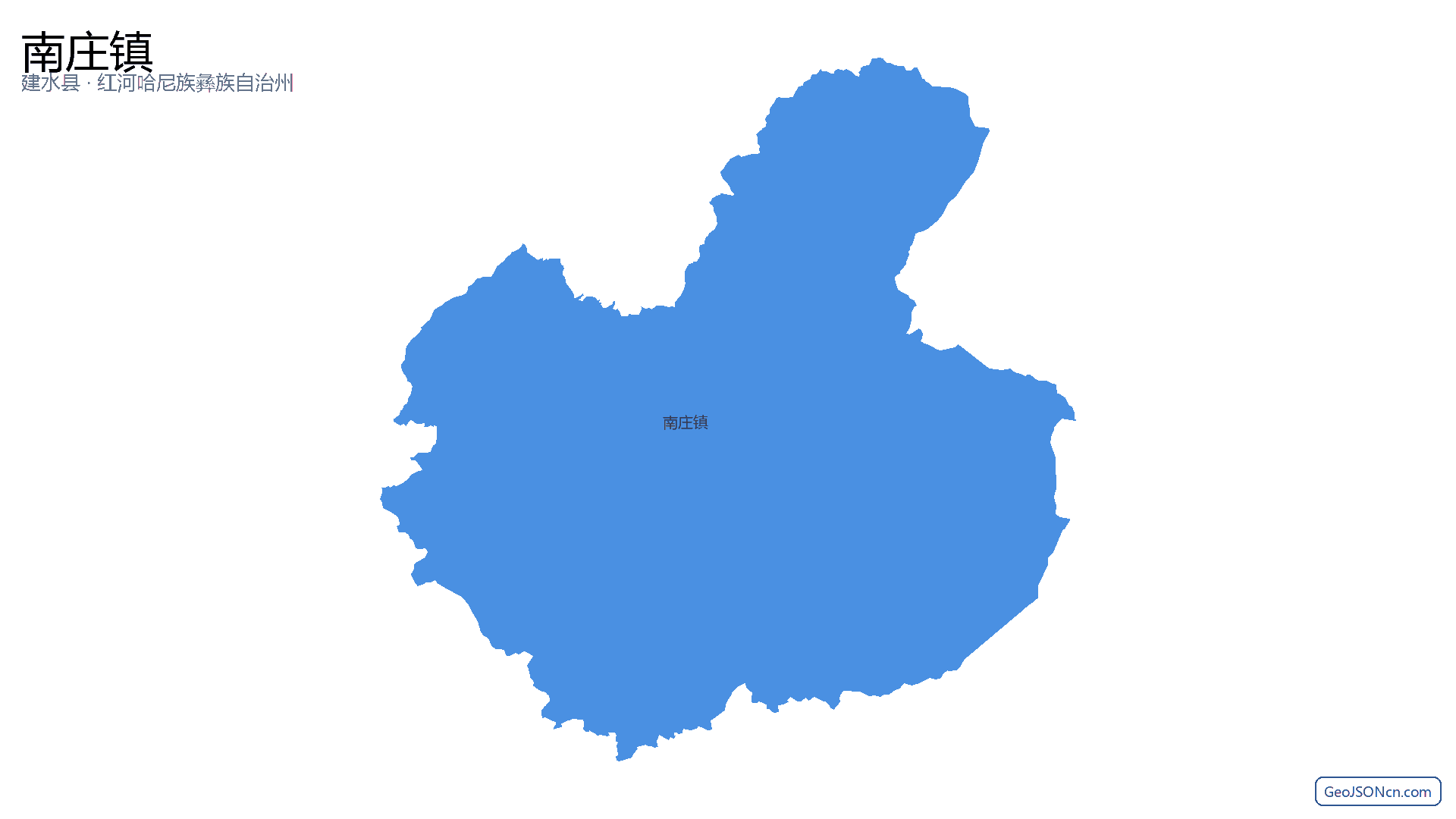 南庄镇行政区划边界地图（建水县·红河哈尼族彝族自治州）,提供GeoJSON、SHP矢量边界数据下载及高清地图大图(PNG/JPG) - GeoJSONcn.com