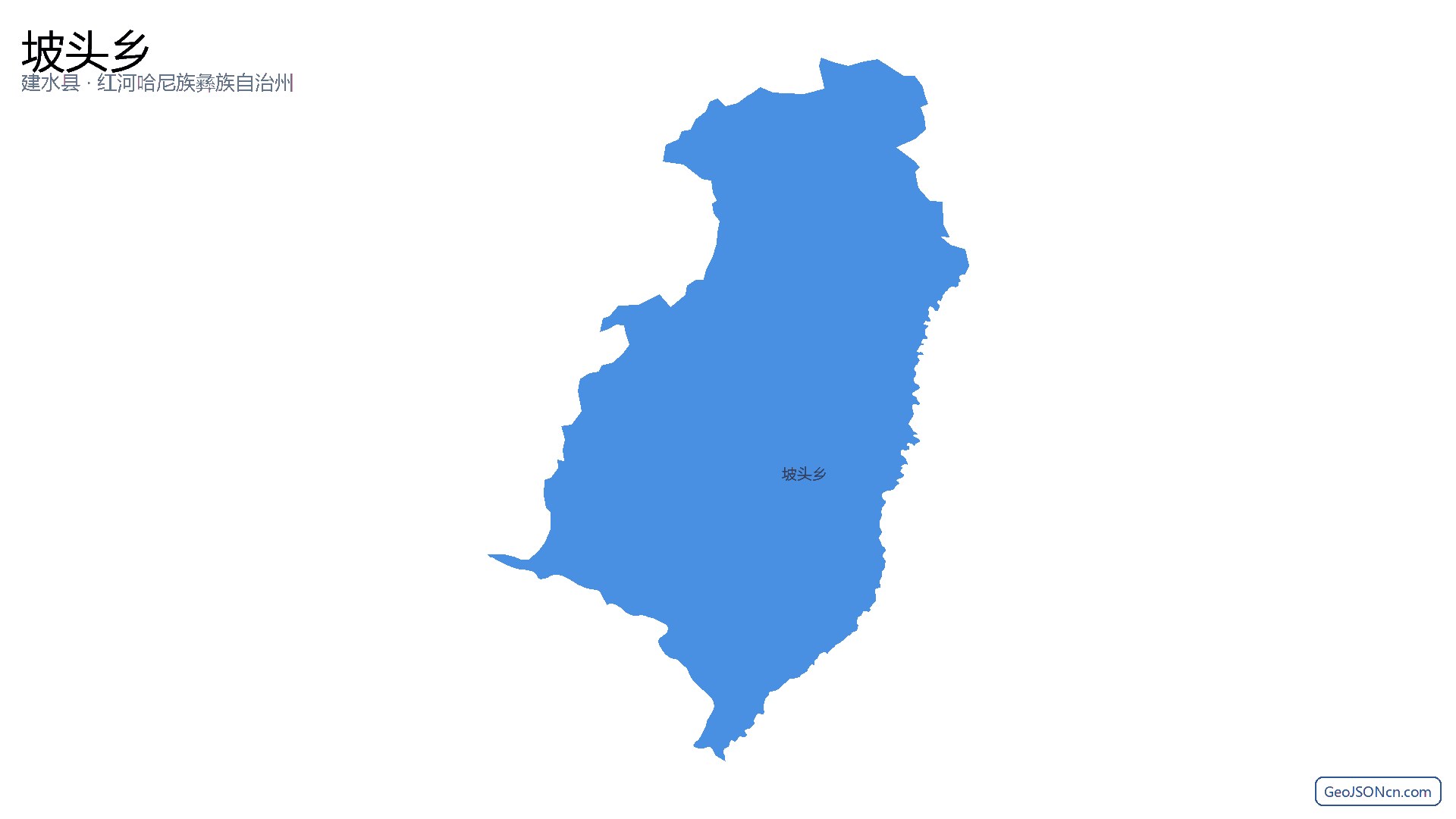 坡头乡行政区划边界地图（建水县·红河哈尼族彝族自治州）,提供GeoJSON、SHP矢量边界数据下载及高清地图大图(PNG/JPG) - GeoJSONcn.com