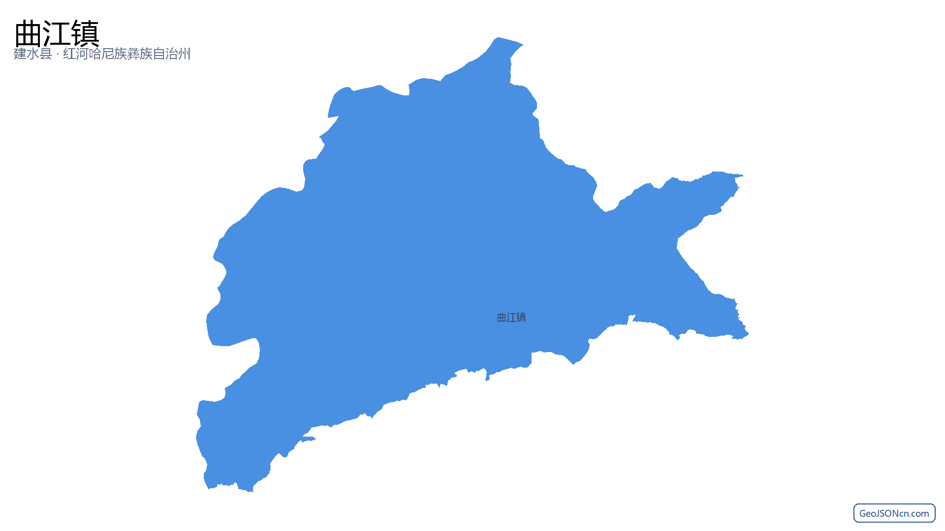 曲江镇行政区划边界地图（建水县·红河哈尼族彝族自治州）,提供GeoJSON、SHP矢量边界数据下载及高清地图大图(PNG/JPG) - GeoJSONcn.com