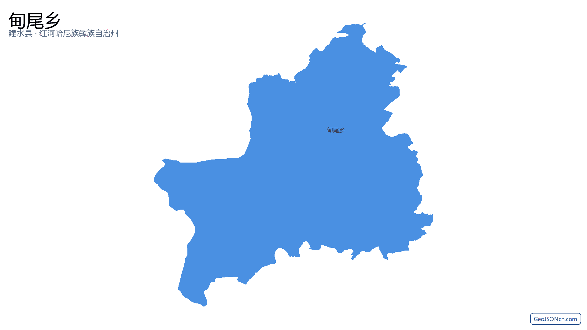 甸尾乡行政区划边界地图（建水县·红河哈尼族彝族自治州）,提供GeoJSON、SHP矢量边界数据下载及高清地图大图(PNG/JPG) - GeoJSONcn.com