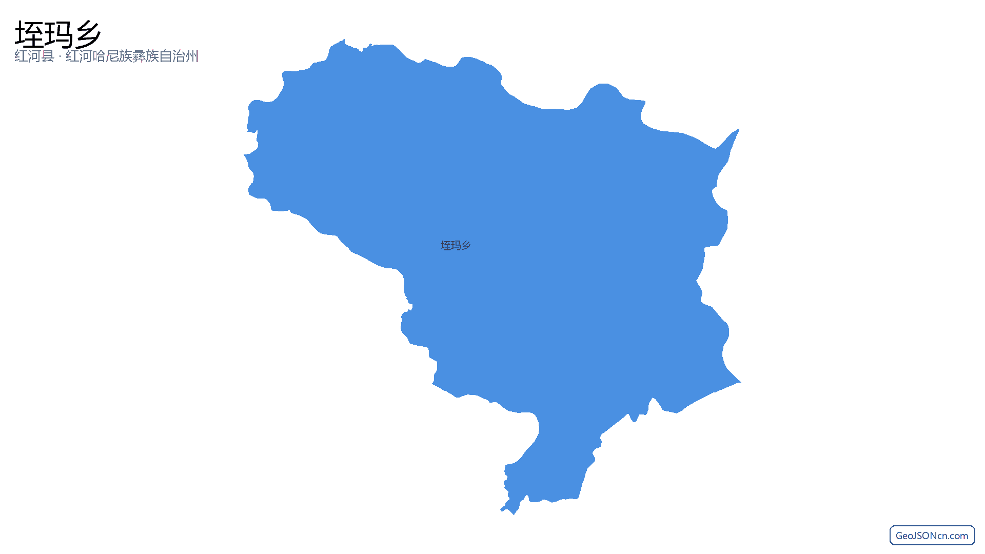 垤玛乡行政区划边界地图（红河县·红河哈尼族彝族自治州）,提供GeoJSON、SHP矢量边界数据下载及高清地图大图(PNG/JPG) - GeoJSONcn.com