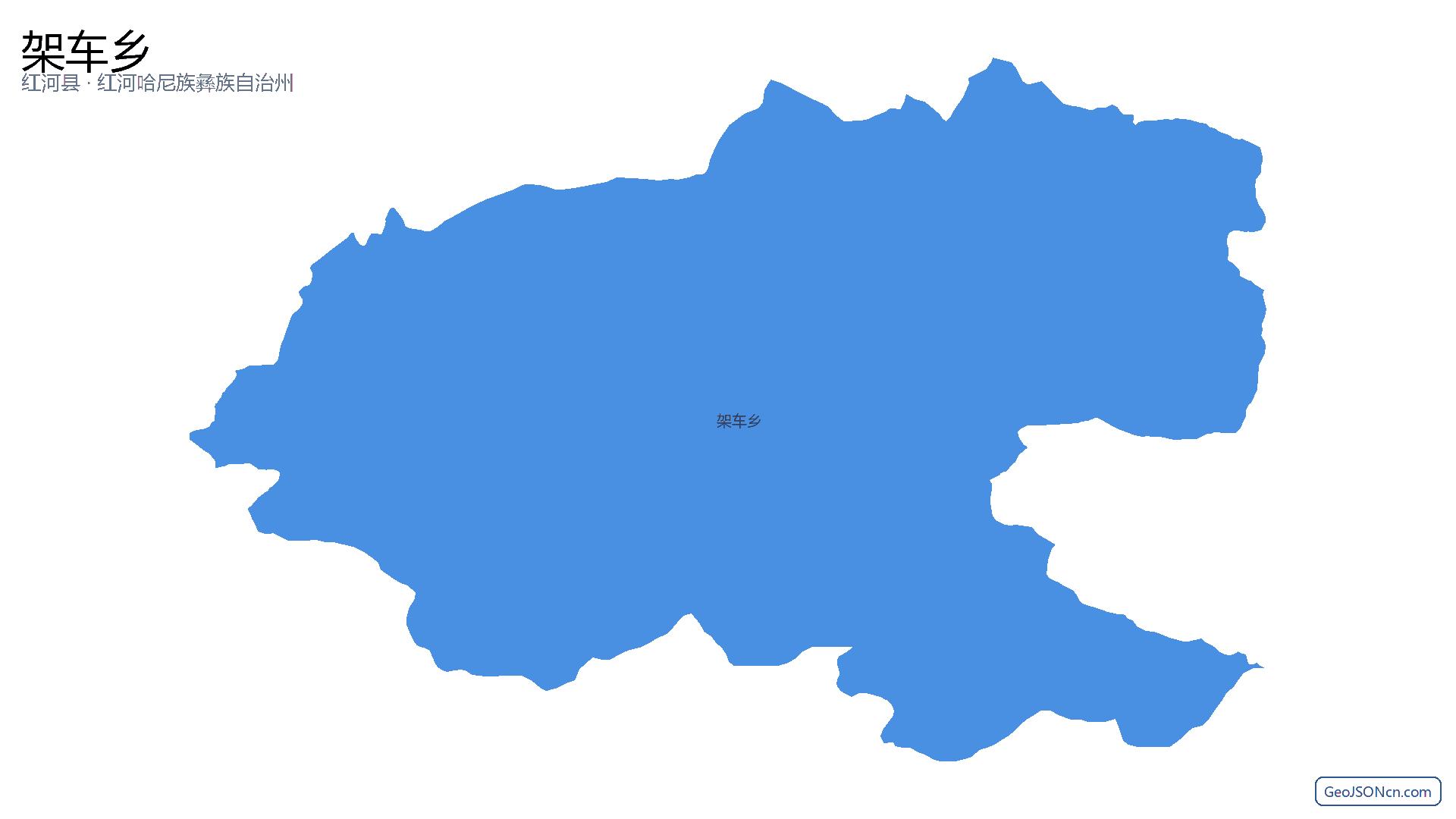 架车乡行政区划边界地图（红河县·红河哈尼族彝族自治州）,提供GeoJSON、SHP矢量边界数据下载及高清地图大图(PNG/JPG) - GeoJSONcn.com