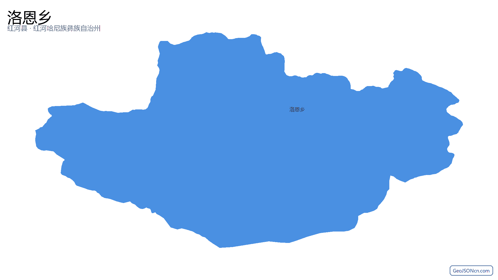 洛恩乡行政区划边界地图（红河县·红河哈尼族彝族自治州）,提供GeoJSON、SHP矢量边界数据下载及高清地图大图(PNG/JPG) - GeoJSONcn.com