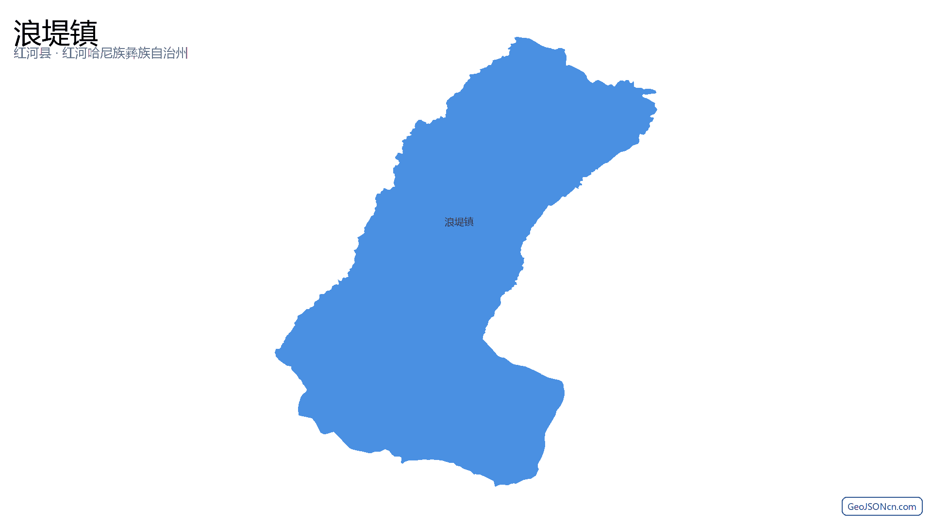 浪堤镇行政区划边界地图(红河县·红河哈尼族彝族自治州),提供GeoJSON、SHP矢量边界数据下载及高清地图大图(PNG/JPG) - GeoJSONcn.com