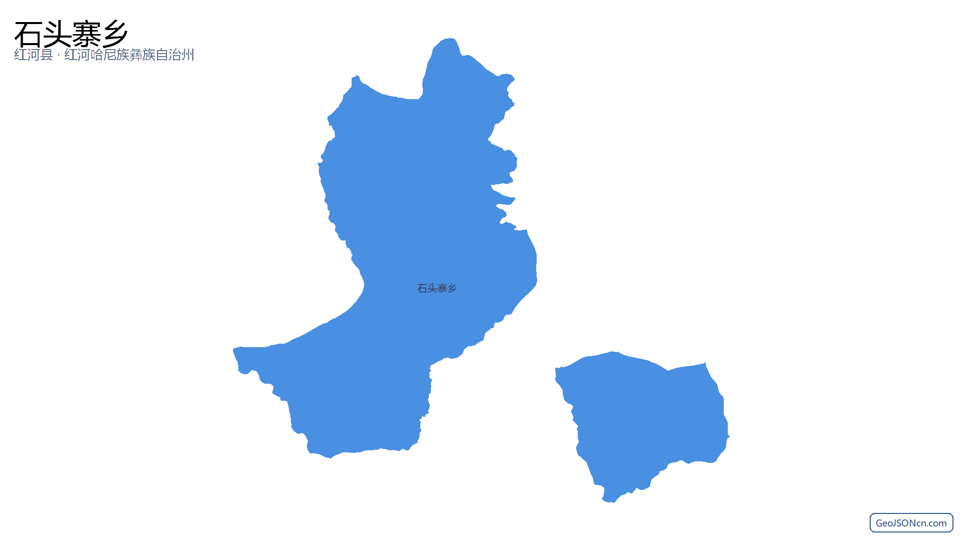 石头寨乡行政区划边界地图（红河县·红河哈尼族彝族自治州）,提供GeoJSON、SHP矢量边界数据下载及高清地图大图(PNG/JPG) - GeoJSONcn.com