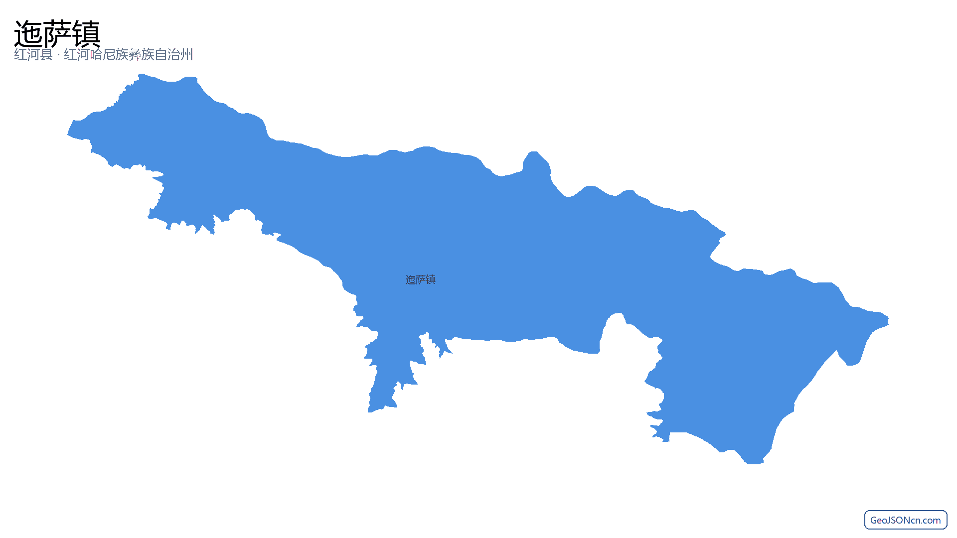 迤萨镇行政区划边界地图（红河县·红河哈尼族彝族自治州）,提供GeoJSON、SHP矢量边界数据下载及高清地图大图(PNG/JPG) - GeoJSONcn.com
