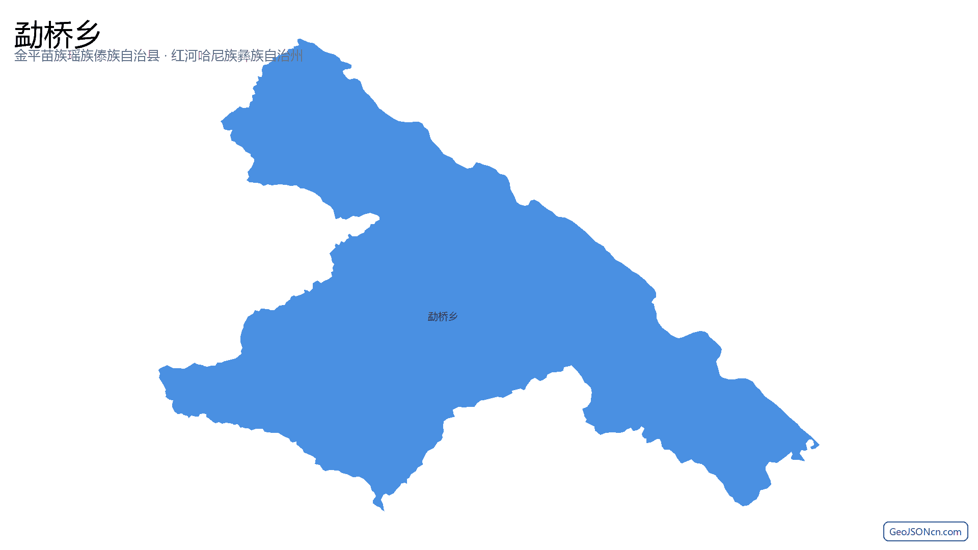 勐桥乡行政区划边界地图(金平苗族瑶族傣族自治县·红河哈尼族彝族自治州),提供GeoJSON、SHP矢量边界数据下载及高清地图大图(PNG/JPG) - GeoJSONcn.com