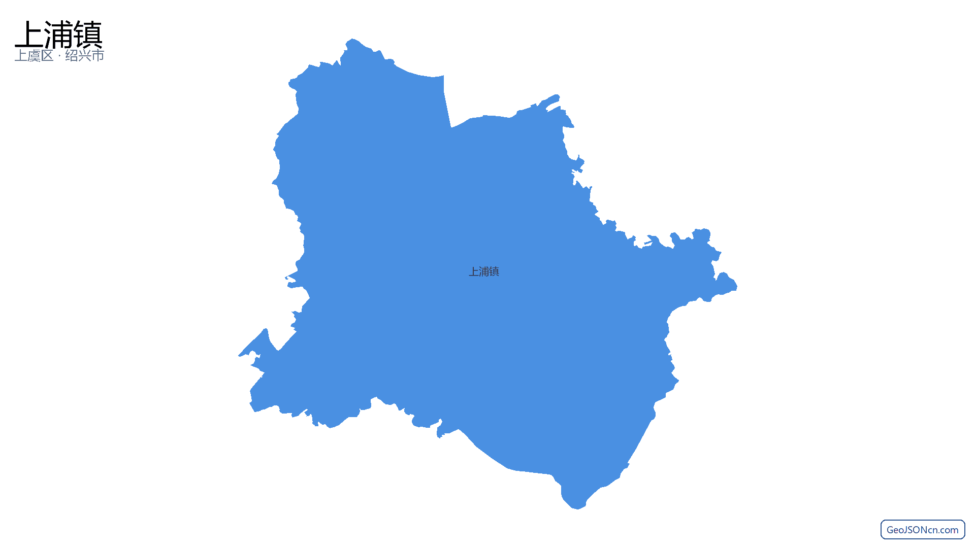上浦镇行政区划边界地图（上虞区·绍兴市）,提供GeoJSON、SHP矢量边界数据下载及高清地图大图(PNG/JPG) - GeoJSONcn.com