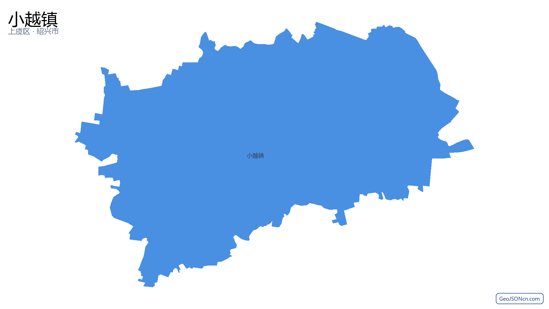 小越镇行政区划边界地图（上虞区·绍兴市）,提供GeoJSON、SHP矢量边界数据下载及高清地图大图(PNG/JPG) - GeoJSONcn.com
