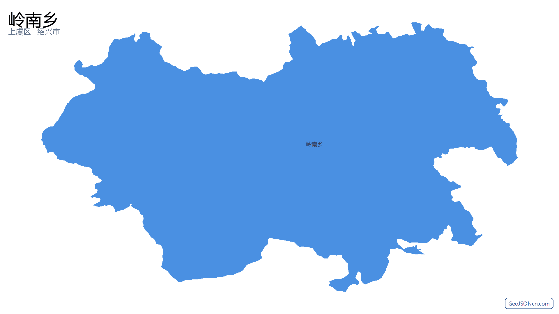 岭南乡行政区划边界地图(上虞区·绍兴市),提供GeoJSON、SHP矢量边界数据下载及高清地图大图(PNG/JPG) - GeoJSONcn.com