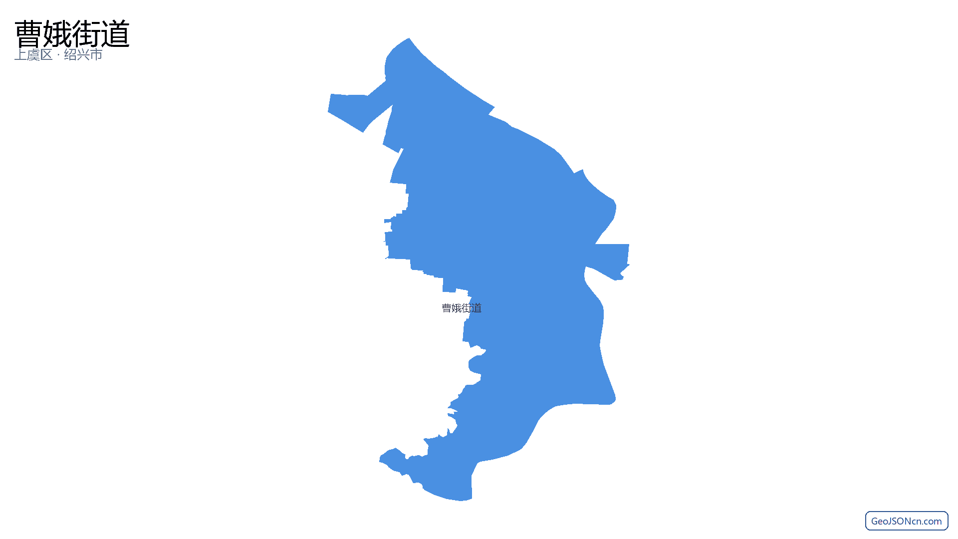 曹娥街道行政区划边界地图(上虞区·绍兴市),提供GeoJSON、SHP矢量边界数据下载及高清地图大图(PNG/JPG) - GeoJSONcn.com