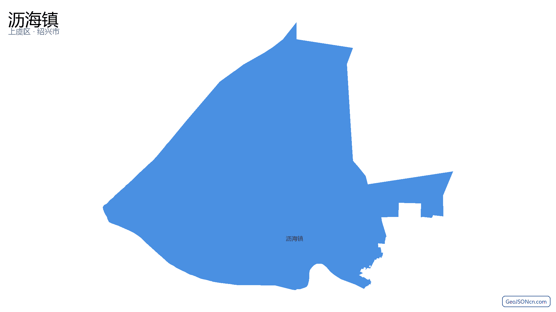沥海镇行政区划边界地图（上虞区·绍兴市）,提供GeoJSON、SHP矢量边界数据下载及高清地图大图(PNG/JPG) - GeoJSONcn.com