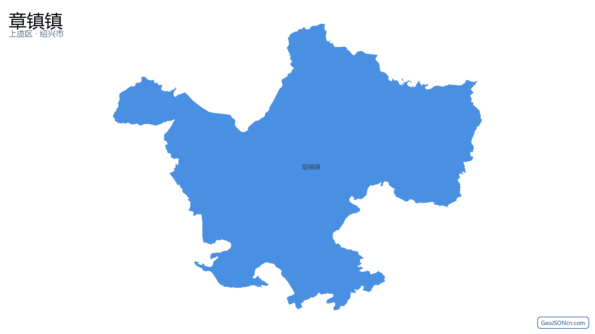 章镇镇行政区划边界地图（上虞区·绍兴市）,提供GeoJSON、SHP矢量边界数据下载及高清地图大图(PNG/JPG) - GeoJSONcn.com
