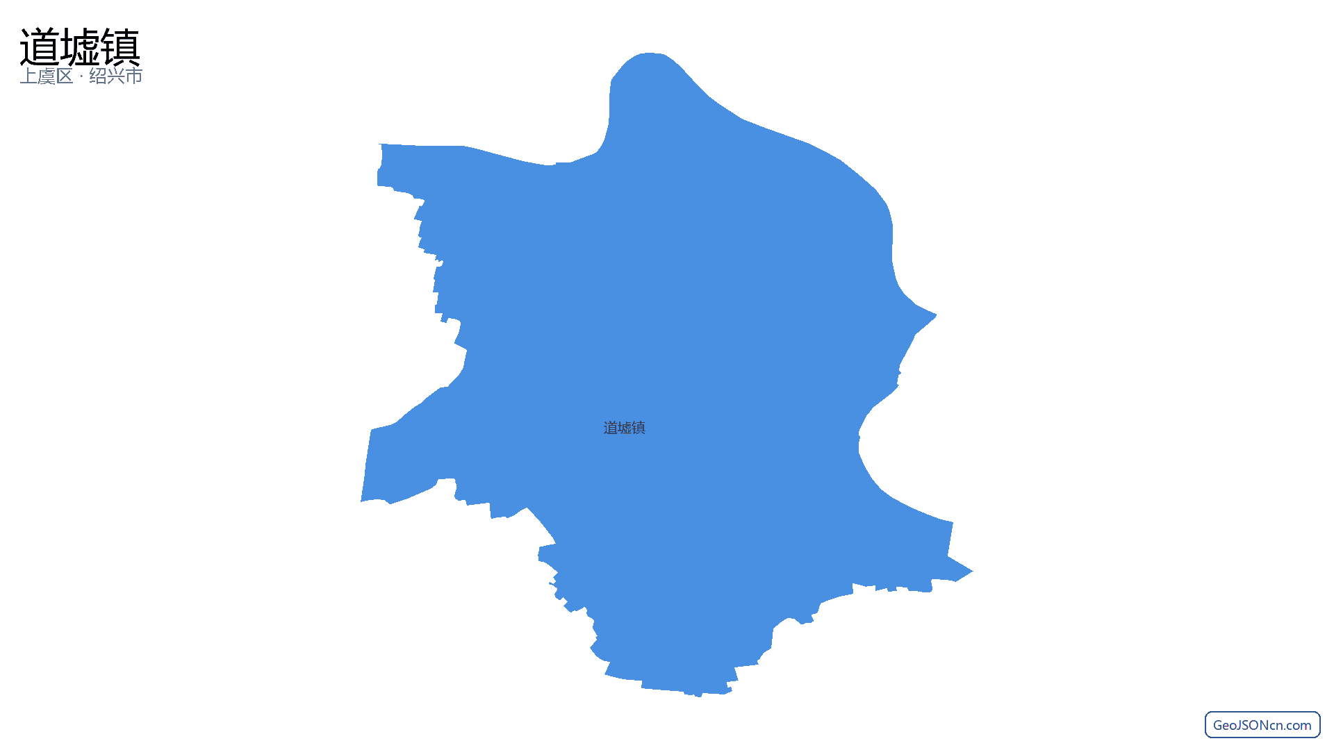 道墟镇行政区划边界地图（上虞区·绍兴市）,提供GeoJSON、SHP矢量边界数据下载及高清地图大图(PNG/JPG) - GeoJSONcn.com