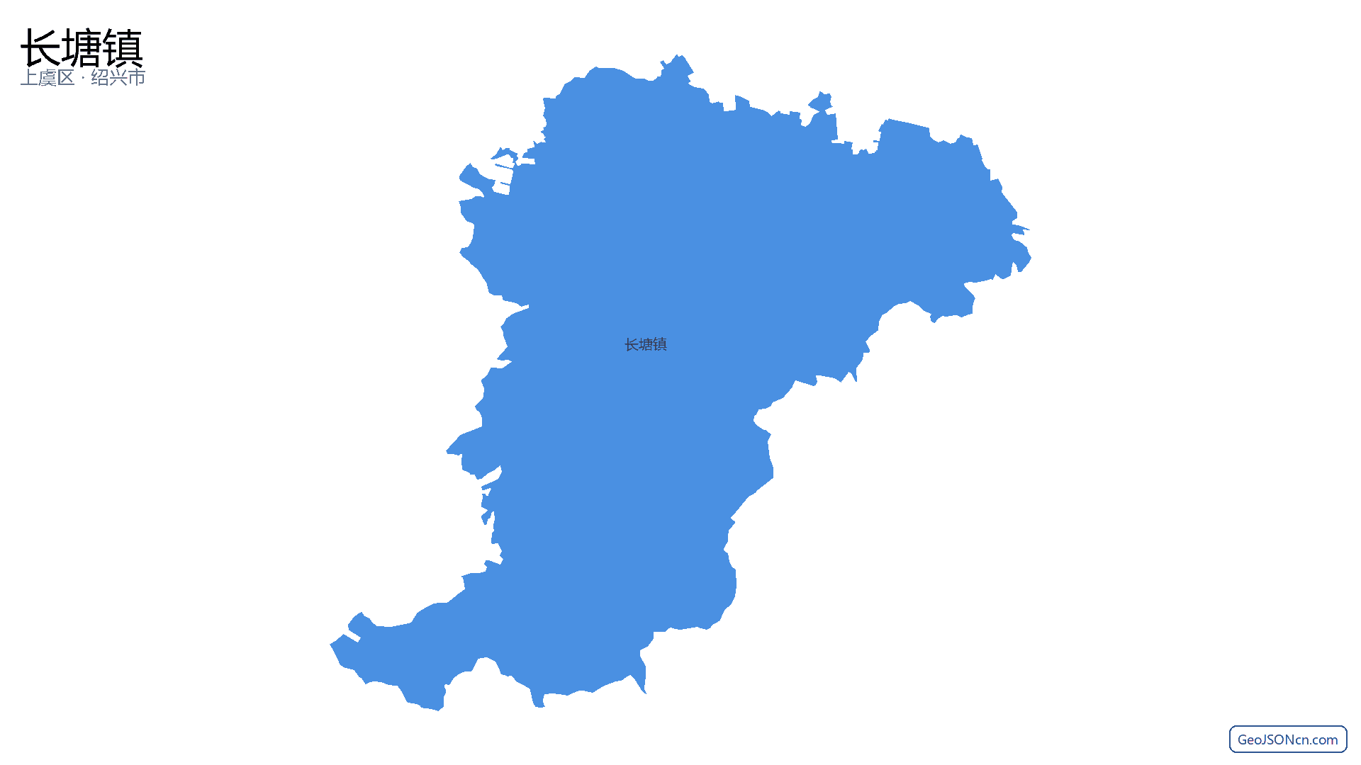 长塘镇行政区划边界地图(上虞区·绍兴市),提供GeoJSON、SHP矢量边界数据下载及高清地图大图(PNG/JPG) - GeoJSONcn.com
