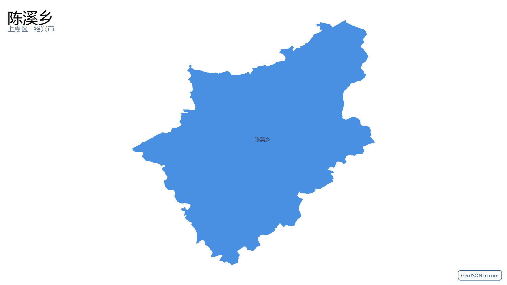 陈溪乡行政区划边界地图（上虞区·绍兴市）,提供GeoJSON、SHP矢量边界数据下载及高清地图大图(PNG/JPG) - GeoJSONcn.com