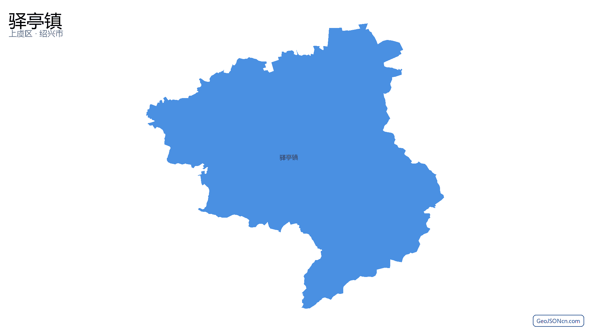 驿亭镇行政区划边界地图（上虞区·绍兴市）,提供GeoJSON、SHP矢量边界数据下载及高清地图大图(PNG/JPG) - GeoJSONcn.com