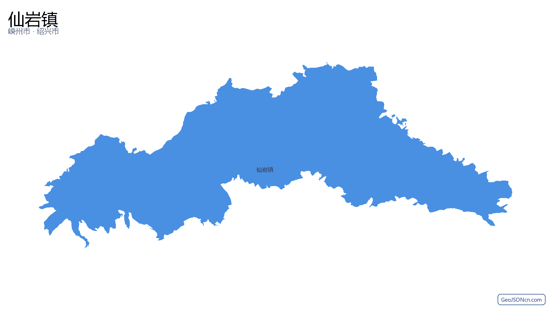 仙岩镇行政区划边界地图(嵊州市·绍兴市),提供GeoJSON、SHP矢量边界数据下载及高清地图大图(PNG/JPG) - GeoJSONcn.com